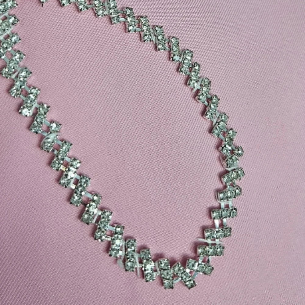 NWOT Pink Baby Pink  Dress with Embellished Sworowski Cristals Neckline - Picture 4 of 8